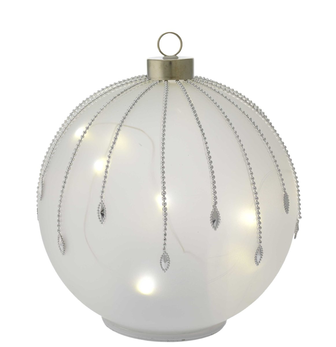 Sfera d. 15 obliqua girevole con led argento